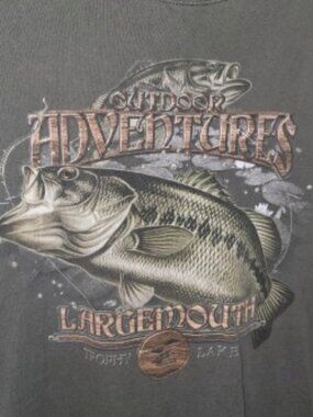 Bass Pro Shops XXL Green Graphic T Shirt Fishing Large Front Back Print Outdoors